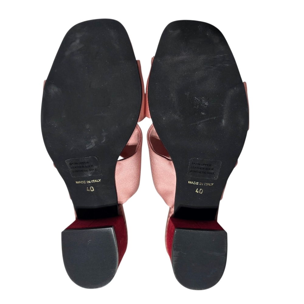 EUC SUNDANCE TRANQUIL SHADES SATIN MULES IN ROSA SZ 40 - Picture 7 of 8